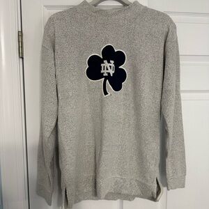 Gray Notre Dame Sweatshirt with Clover Logo